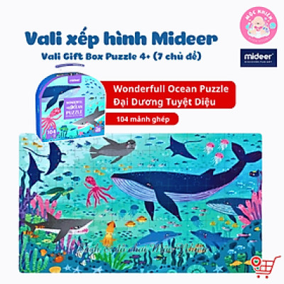 Đồ chơi xếp hình Mideer Puzzle MD3110 - Valy xếp hình Đại dương tuyệt diệu - 104 mảnh ghép