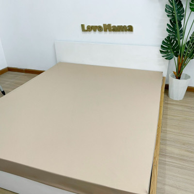 Ga chống thấm trơn màu nâu thun Lụa 3 lớp LoveMama chống thấm