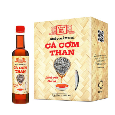 Nước mắm nhỉ cá cơm than Làng Chài Xưa (Thùng 6 chai ) chai nhựa cao cấp 525ml/chai Đặc Biệt Thanh Dịu An toàn