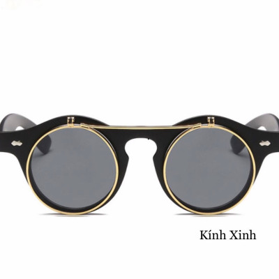 Kính râm, Kính mát Mắt Tròn Thầy Bói 2 Tròng Lật Đa Năng Đi Ngày và Đêm