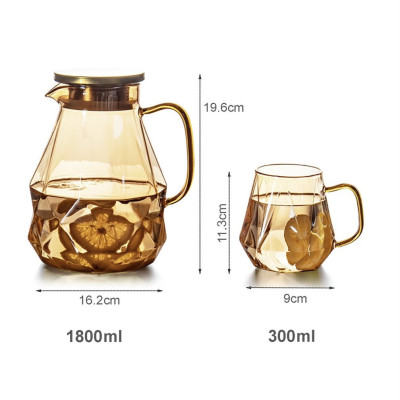 BỘ BÌNH ĐỰNG NƯỚC THỦY TINH CHỊU NHIỆT CAO CẤP KÈM 6 CỐC - VD81