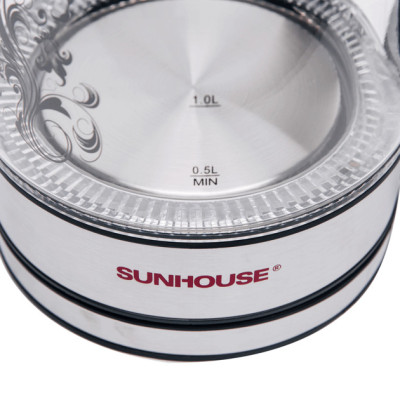 Ấm siêu tốc thủy tinh Sunhouse SHD1217 - Trắng - Hàng chính hãng