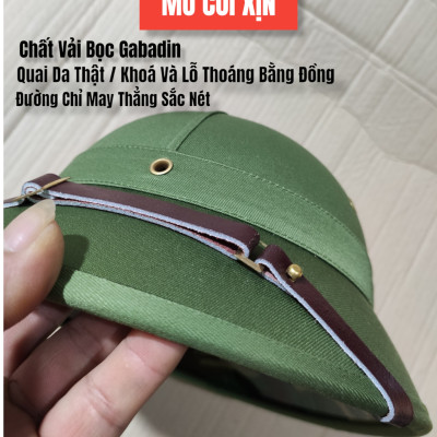 ( HÀNG CAO CẤP) MŨ CỐI ARMY K82 XỊN MŨ CỐI VẢI BỌC GABADIN QUAI DA THẬT LÒNG CỐT PHÍP ĐÚC NGUYÊN KHỐI
