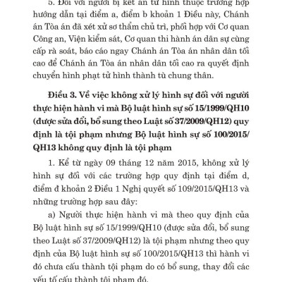 Các Nghị Quyết Của Hội Đồng Thẩm Phán Tòa Án Nhân Dân Tối Cao Hướng Dẫn Thi Hành Bộ Luật Hình Sự Hiện Hành