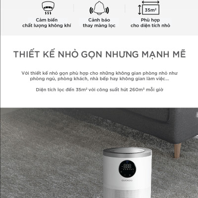Máy lọc không khí Cuckoo 34m2 CAC-AF1110FW/WHCKV - 3 in 1 HEPA- lọc bụi mịn PMO.3- đèn cảnh báo chất lượng không khí- Bảo hành 12 tháng- Hàng chính hãng Cuckoo