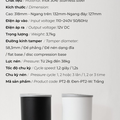 Máy nén cà phê tự động PT2 Automatic Coffee Tamper