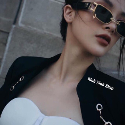 Kính râm unisex Mắt vuông nhỏ mini chống nắng, chống lóa thời trang Hàn Quốc cao cấp