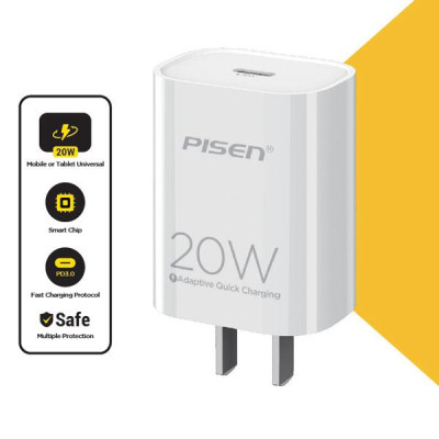 Củ Sạc Pisen Quick - Mr White USB-C 20W - Pisen TS-C135