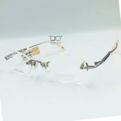 Gọng kính nữ, khoan ốc, phom tròng hình oval, màu bạc, chính hãng essentials E5054L-BT-PNK