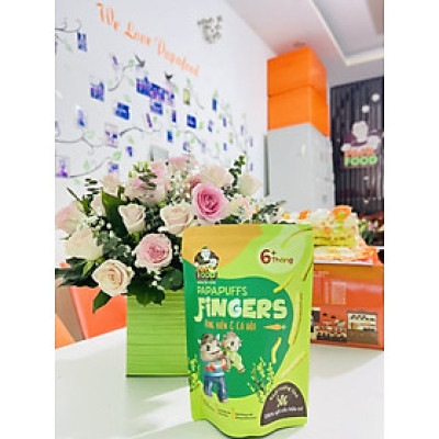 Bánh ăn dặm PAPAPUFFS FINGERS - Vị RONG BIỂN&CÀ RỐT - 100% Ngũ Cốc Hữu Cơ - Gói 50g
