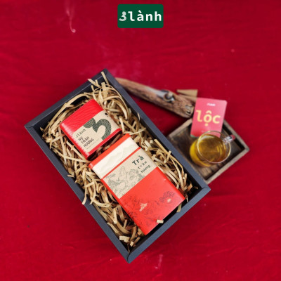 Bộ Quà Tặng Thưởng Trà Hưởng Trầm 3 Lành Lễ Tết 2025 Giáng Sinh Mong An Yên Tài Lộc Phúc Lành