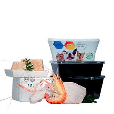 Pate Tươi Tôm Gà THEPETVN 1Kg Cho Chó Mèo từ 01 Tháng Tuổi (Mixed Chicken And Prawn)