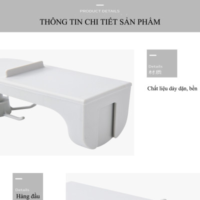 Móc dán tường lớn có thanh đỡ để đồ vật nặng - Dán trần nhà hay kệ tủ - Có thể treo ngược - Chùm móc tròn có nhiều móc con - Màu đen - Màu trắng - Màu xám