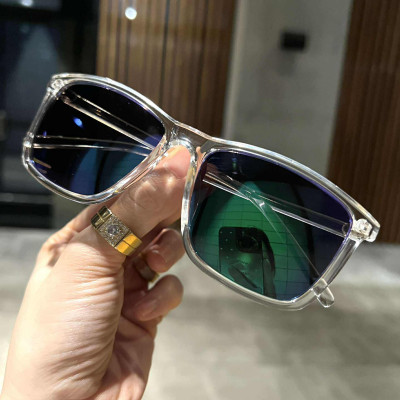 Kính mát, Kính râm unisex Mắt vuông mắt gương xanh sành điệu