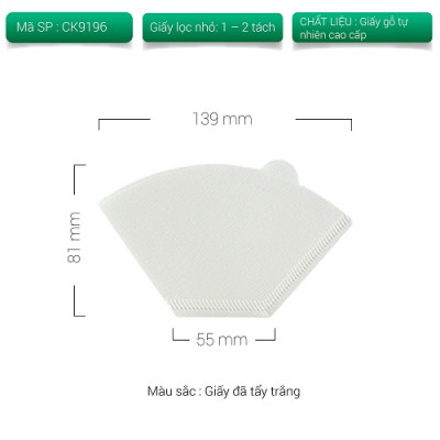 Giấy lọc cà phê hình quạt clever kalita 3 lỗ CAFE DE KONA