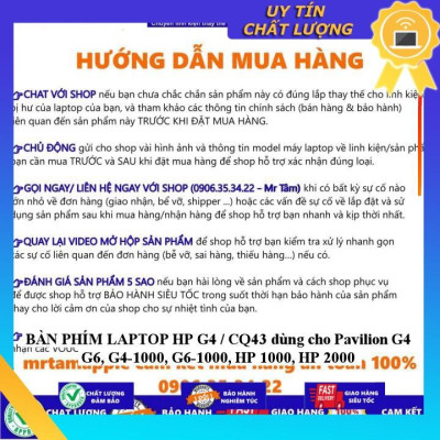 BÀN PHÍM LAPTOP HP G4 / CQ43 dùng cho Pavilion G4 G6 G4-1000, G6-1000, HP 1000 HP 2000 - Hàng Nhập Khẩu New Seal