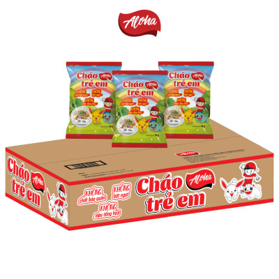 Cháo trẻ em Aloha Vị Thịt Bằm - Ăn liền - Gói 50gr - Thùng 50 gói