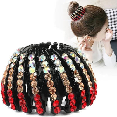 Kẹp búi tóc tròn đính đá cực đẹp Kiểu Hàn Quốc sang trọng lấp lánh