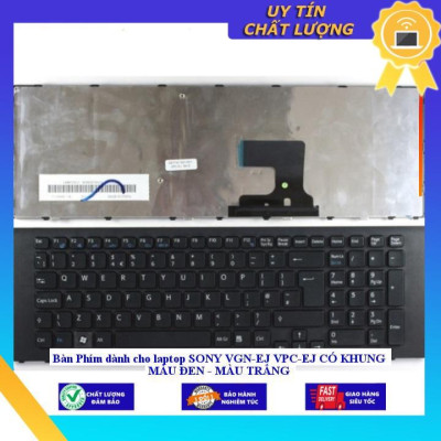 Bàn Phím dùng cho laptop SONY VGN-EJ VPC-EJ CÓ KHUNG MÀU ĐEN - MÀU TRẮNG - Hàng Nhập Khẩu New Seal