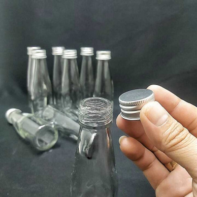 Lọ Thủy Tinh Nhỏ 100ml (combo 15 cái) trụ cao nắp thiếc bạc – Chai thủy tinh nhỏ - Chai thủy tinh đựng thức uống