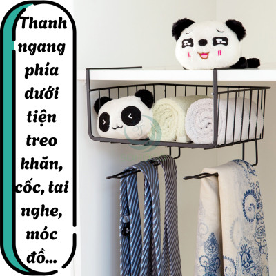 Bộ 2 Giá treo giấy lau, cốc, vật dụng nhà bếp- Kệ treo dưới tủ bếp tiết kiệm không gian