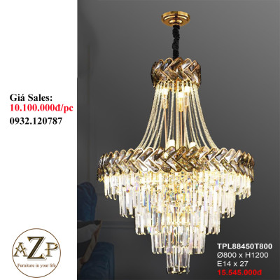 ĐÈN THẢ TRẦN PHA LÊ / ĐÈN THÔNG TẦNG TRANG TRÍ PHÒNG KHÁCH / PHÒNG NGỦ / CẦU THANG / KHÔNG GIAN SANG TRỌNG AZP-88450 phong cách đương đại, hàng nhập khẩu AZP