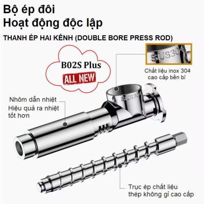 Máy ép dầu ăn thực vật 2 đầu kép đa năng thương hiệu Mỹ cao cấp Septree B02S Plus - Công suất 1900W - Hàng nhập khẩu