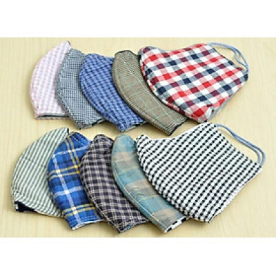 Bộ 10 khẩu trang vải 3 lớp nhiều màu chống bụi, nắng, bảo vệ cơ thể 