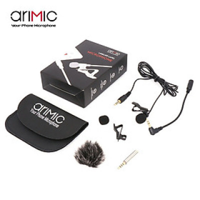 Micro cài áo cho điện thoại và máy ảnh AriMic Clip-on Lavalier - Hàng Nhập Khẩu