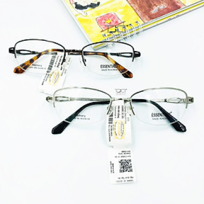 Gọng kính nữ , titanium, dẽo, phom vuông bầu, chính hãng Essentials E50009