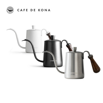 Ấm bình rót nước nóng pha cà phê bằng inox, cán gỗ CAFE DE KONA