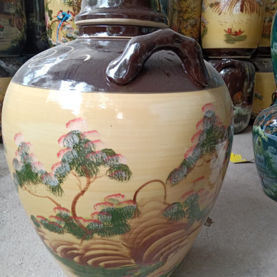 Chum đựng rượu vẽ phong cảnh Bát Tràng loại 20L