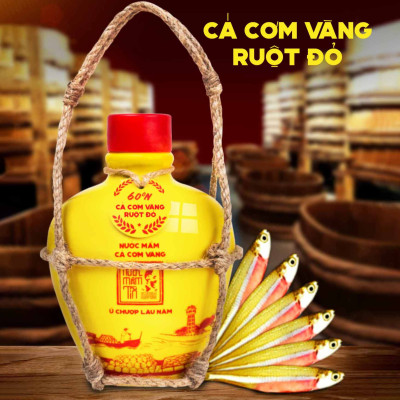 [COMBO 02 BÌNH GỐM 60 ĐẠM] Nước mắm Tĩn cá cơm vàng ruột đỏ độ đạm 60N 250ml rin nguyên chất không chất bảo quản