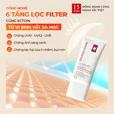 Kem chống nắng Sắc Ngọc Khang 50g giúp chống nắng hiệu quả với chỉ số SPF50, PA++++