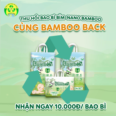 [Chính Hãng][Ảnh Thật] Tã/Bỉm Quần Nano Bamboo sợi tre thiên nhiên size XXXL (>18  kg) 44(+3) miềng