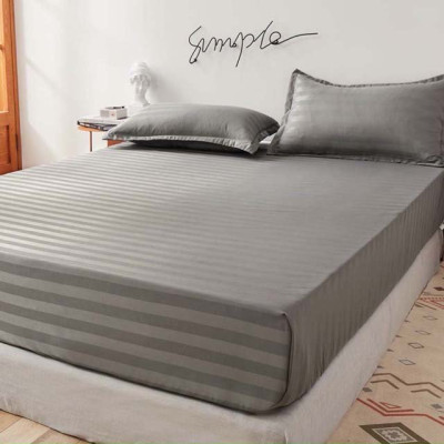 Bộ Ga Gối Cotton Kẻ 3F Lidaco Chuyên Dụng Cho Homestay, Khách Sạn - Xám