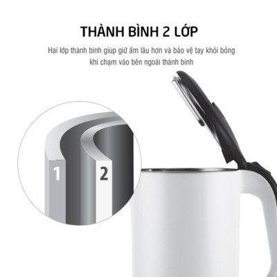 Bình Đun Siêu Tốc 2 Lớp Lock&Lock EJK738BLK (1.7L) - Hàng Chính Hãng