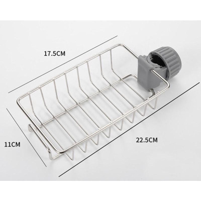Giá Inox Gắn Vòi Nước Cho Khu Bếp Hiện Đại, Giá Để Đồ Như Giẻ Rửa Bát, Chén Đĩa và Miếng Cọ Nồi, Xoong, Chắc Chắn, Tiện Dụng. TakyHome 4008