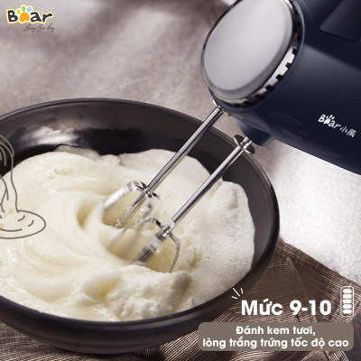 [Hàng Chính Hãng]Máy đánh trứng cầm tay Bear HM-B01V1 xanh cổ vịt. tích hợp 4 que đánh (2 que đánh trứng, 2 que nhồi bột),  công suất 300W 10 tốc độ