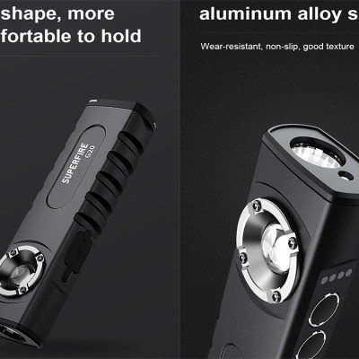 Đèn pin cẩm tay đa năng Superfire G20 - Thiết kế sáng tạo có thể  dùng cho Sửa xe, Kiểm tra máy móc, Cắm trại, Chiếu sáng gia đình, học tập