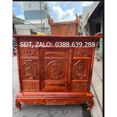 TỦ THỜ-BÀN THỜ GỖ TRÀM PHÚC LỘC THỌ,  BÀN THỜ GỖ , BÀN THỜI GIA TIÊN NGANG 1 M 54 vv(miễn Síp bán kính 80km)