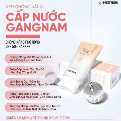 Kem chống nắng cấp nước dành cho da khô Pretty Skin Gangnnam Min Watery Mild Sun Cream