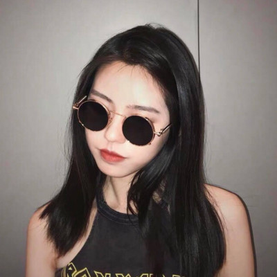 Kính râm Mắt tròn gọng xoắn lò xo cao cấp (ĐEN)