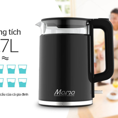 Ấm Siêu Tốc Thủy Tinh Sunhouse SHD1330 (1.7 Lít) - Hàng Chính Hãng