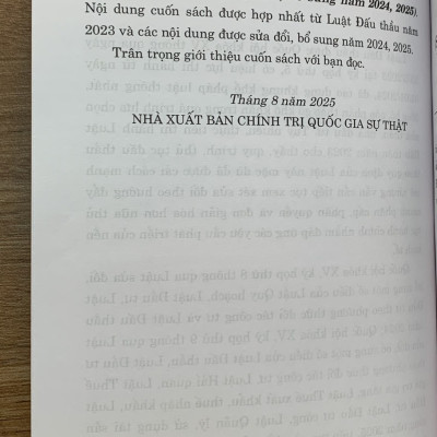 Luật Đấu Thầu năm 2023 (Sửa đổi, bổ sung năm 2024, 2025)