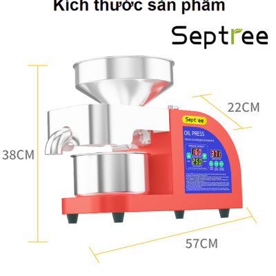 Máy ép dầu ăn thực vật chuyên nghiệp nâng cấp hoàn toàn mới thương hiệu Mỹ cao cấp Septree X10 1400W - Hàng nhập khẩu (BH 1 NĂM)