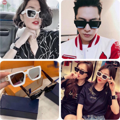 Kính râm nam nữ Mắt vuông viền vàng gọng dày