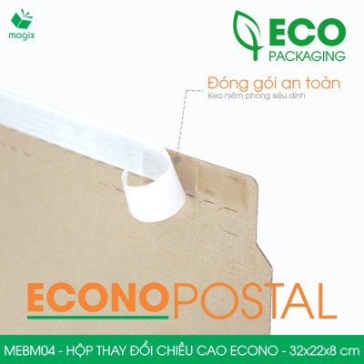 MEBM04 - 32x22x8 cm - 60 hộp carton thay đổi chiều cao siêu tiết kiệm - Hộp đóng sách, hộp gói hàng