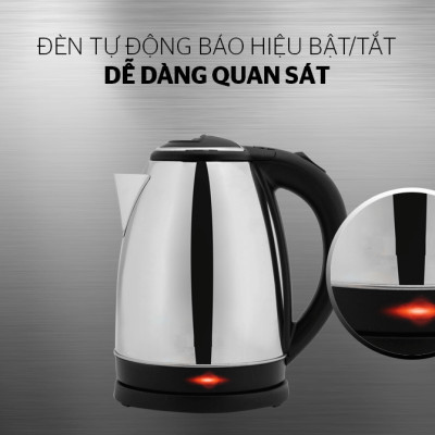Ấm Siêu Tốc Điện Inox 1.8 lít - Hàng Chính Hãng