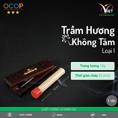 Trầm hương không tăm Sao Việt loại 1 - 20gram - 80 cây - [ Hộp gỗ ] thời gian cháy đến 1 tiếng, trầm cao tuổi